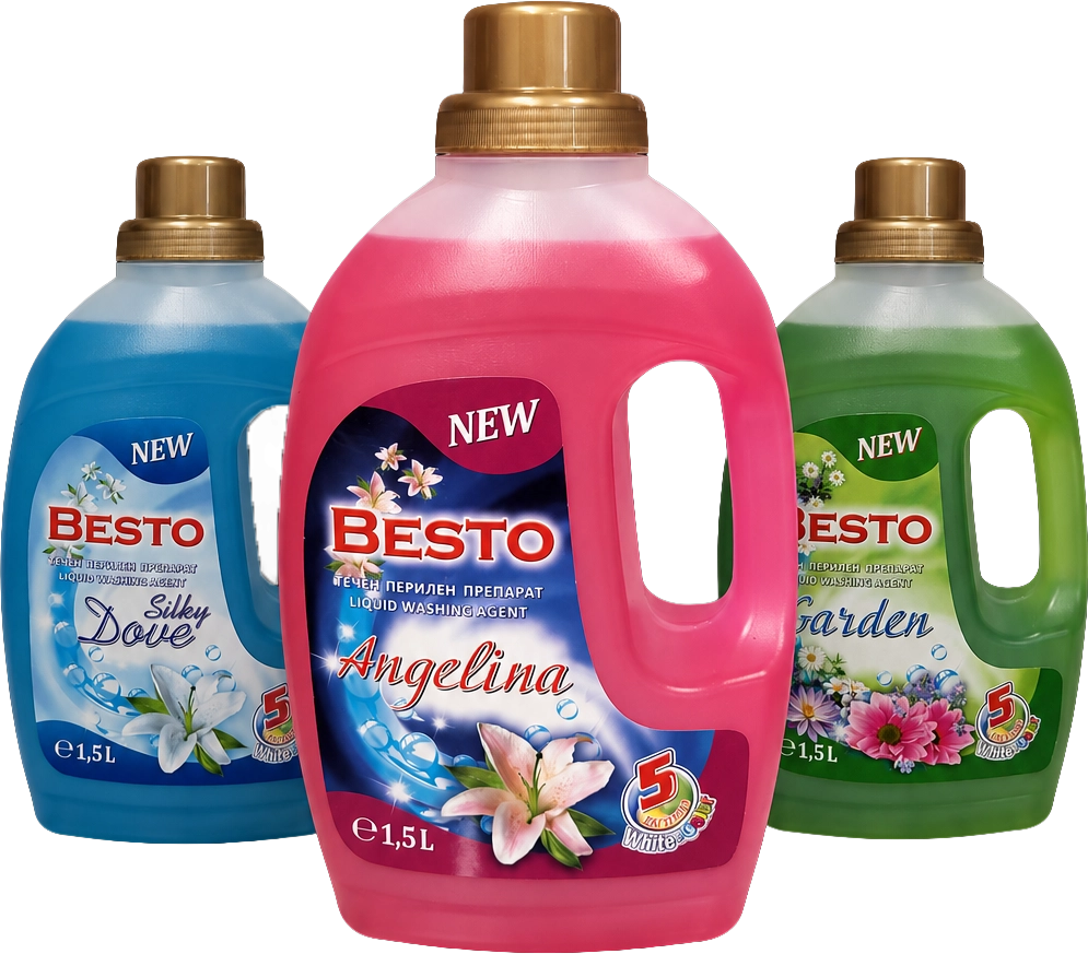 BESTO White & Color Wash течен перилен препарат за бели и цветни дрехи 1.5 L